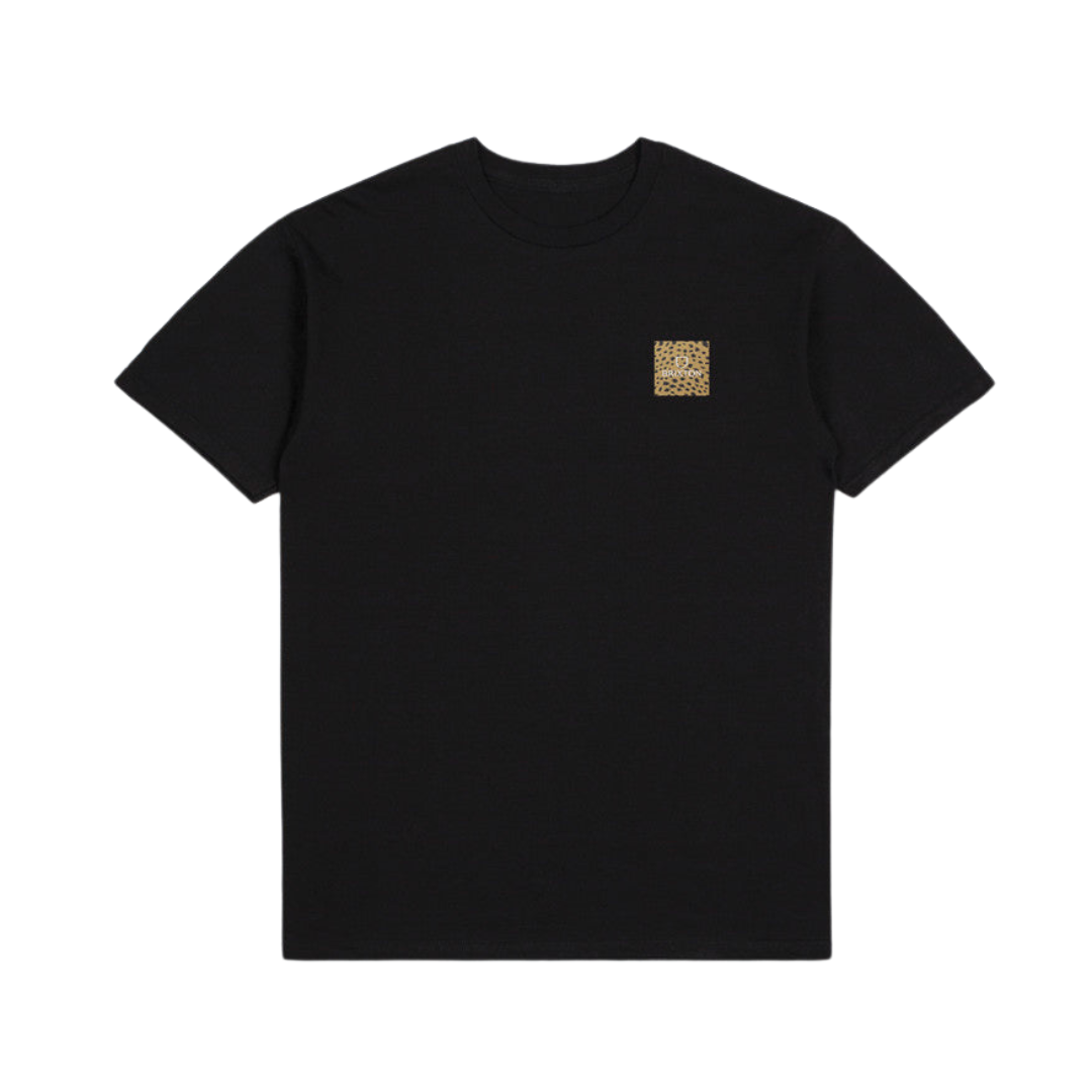 Brixton Alpha Square Standard S/S T-Shirt - Black / Cheetah