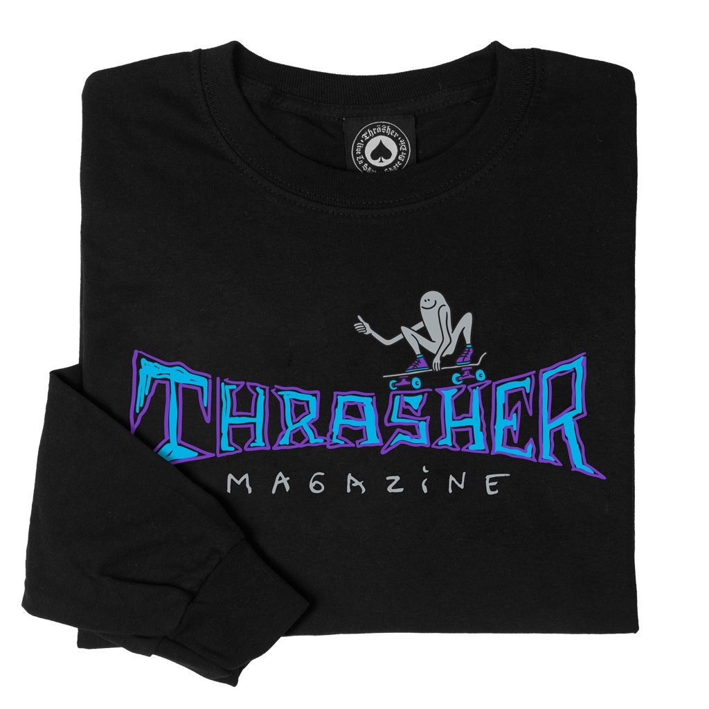 Thrasher Magazine Gonz Thumbs Up Longsleeve T-Shirt - Black