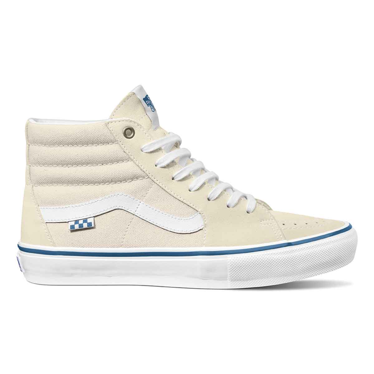 Vans Sk8 Hi (Raw Canvas) Classic White Skate Shoes
