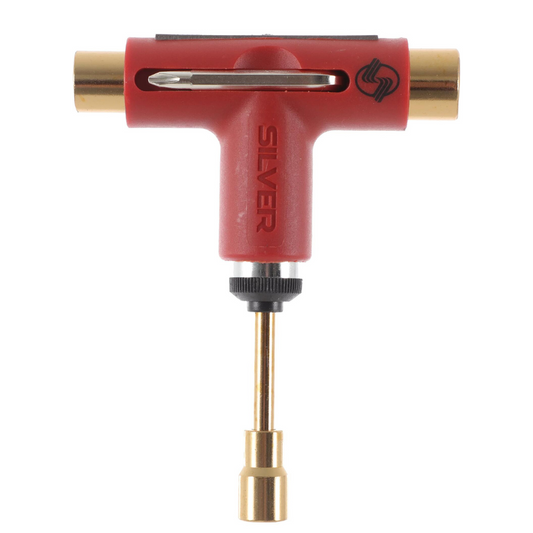 Silver Skate Tool - Red / Gold